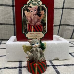 The San Francisco Music Box Company Christmas Ornament Furry Surprise Cat Angel